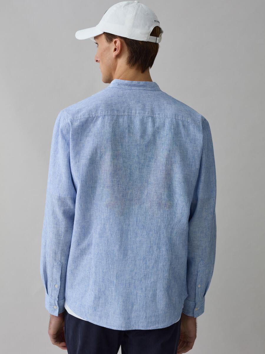 Iridescent-effect cotton and linen shirt_2