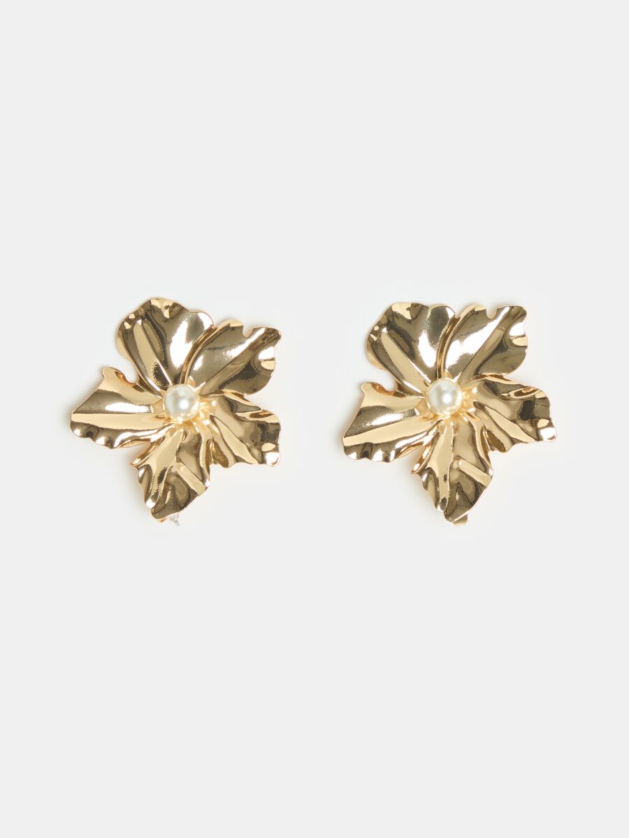 Flower earrings with pearl_0