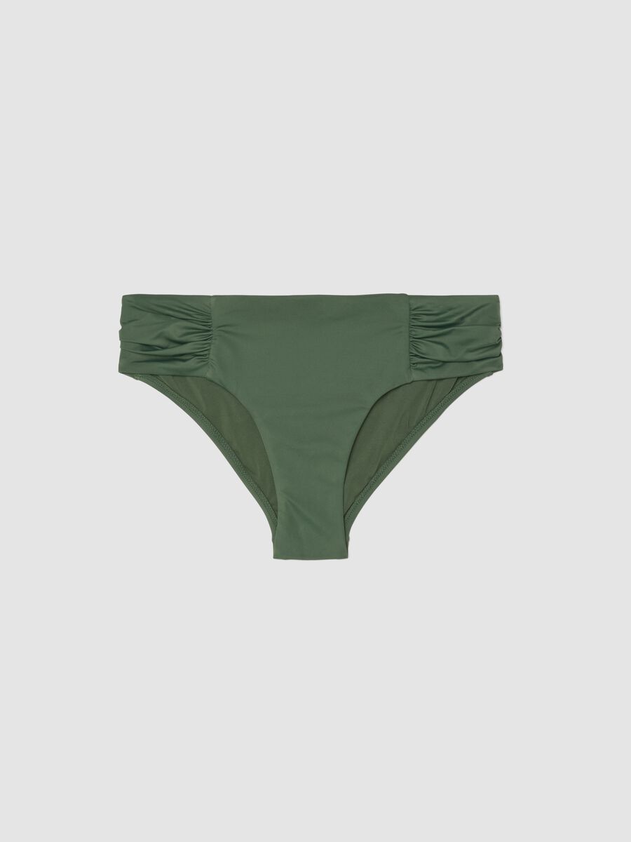 Gr&uuml;ne Swim-Briefs aus Stretchmaterial mit seitlicher Raffung_0