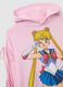 Camisola com capuz de mistura de algod&atilde;o rosa com estampado Sailor Moon_5