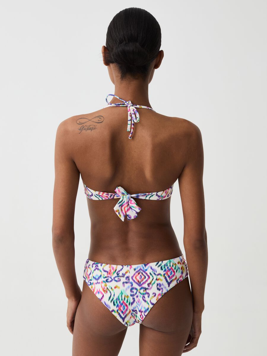 Bandeau bikini top with ikat print_2