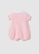 Pink pure cotton baby onesie with a pointed collar_1