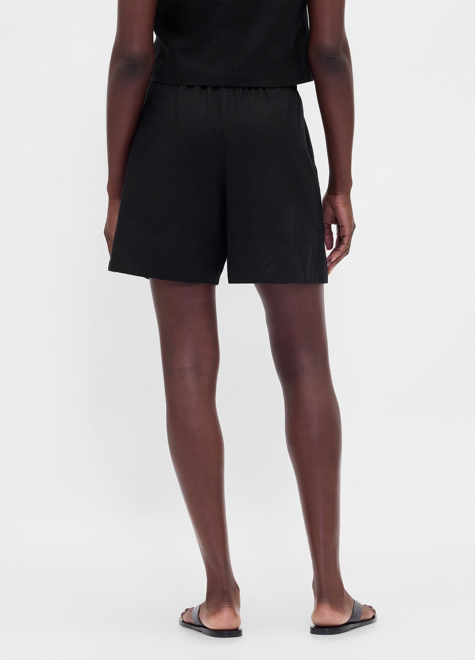 Linen-blend shorts
