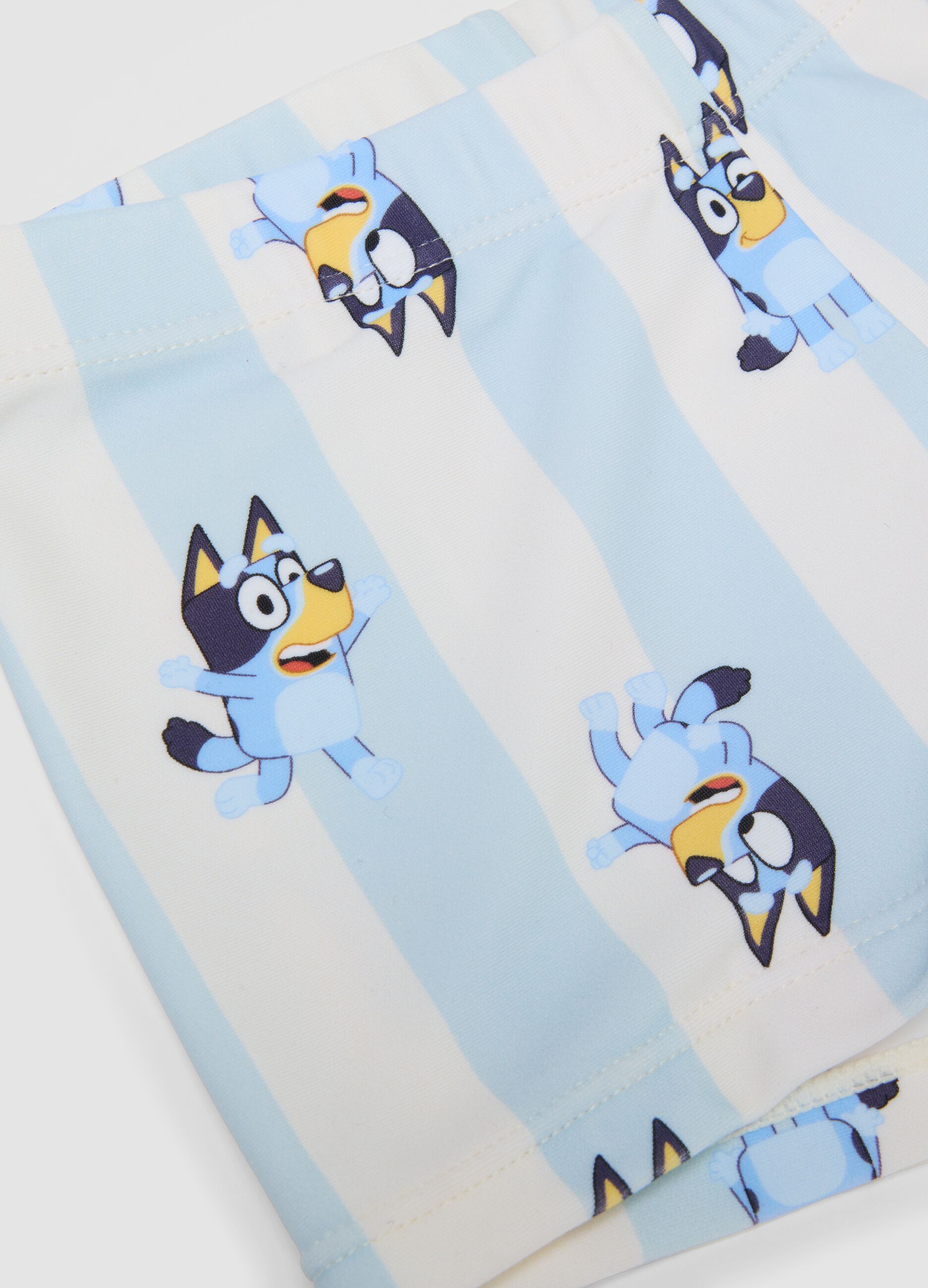 Blue printed swim trunks for boys