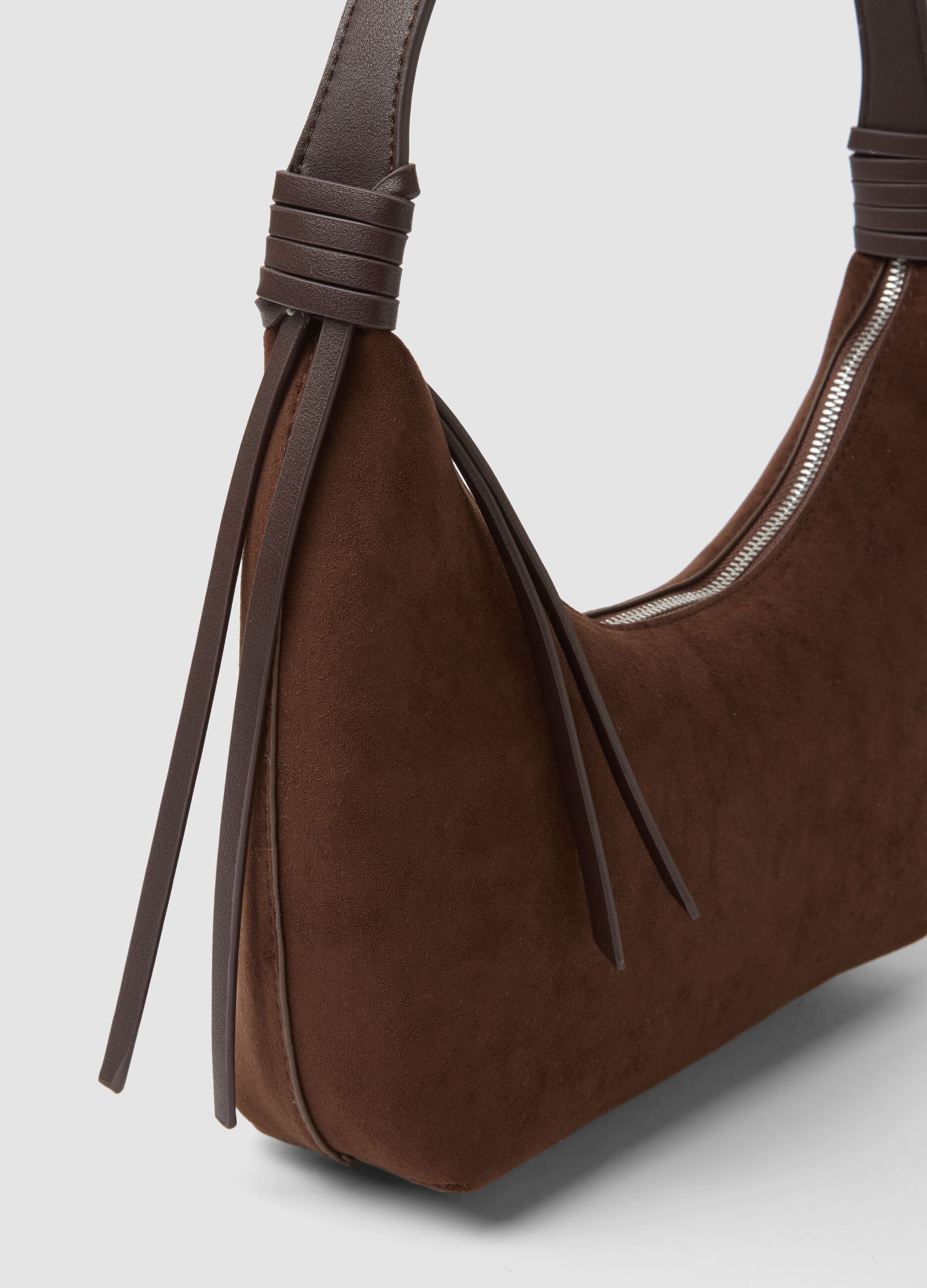 Brown hobo bag in stretch fabric