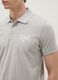 Grey short sleeve polo shirt in pure cotton_1