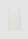 White fitted stretch cotton polka-dot top_4