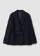 Blue stretch-viscose double-breasted blazer, regular fit_0