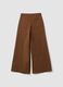 Brown wide-leg stretch cotton trousers_2
