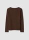 T-shirt marrone in viscosa elasticizzata con girocollo slim fit_6