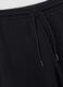 Pantaloni neri wide leg in tessuto fleece elasticizzato_2