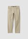 Beige Five-Pocket-Hose aus reiner Baumwolle_0
