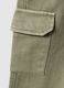 Green pure cotton cargo trousers for children, regular fit_3