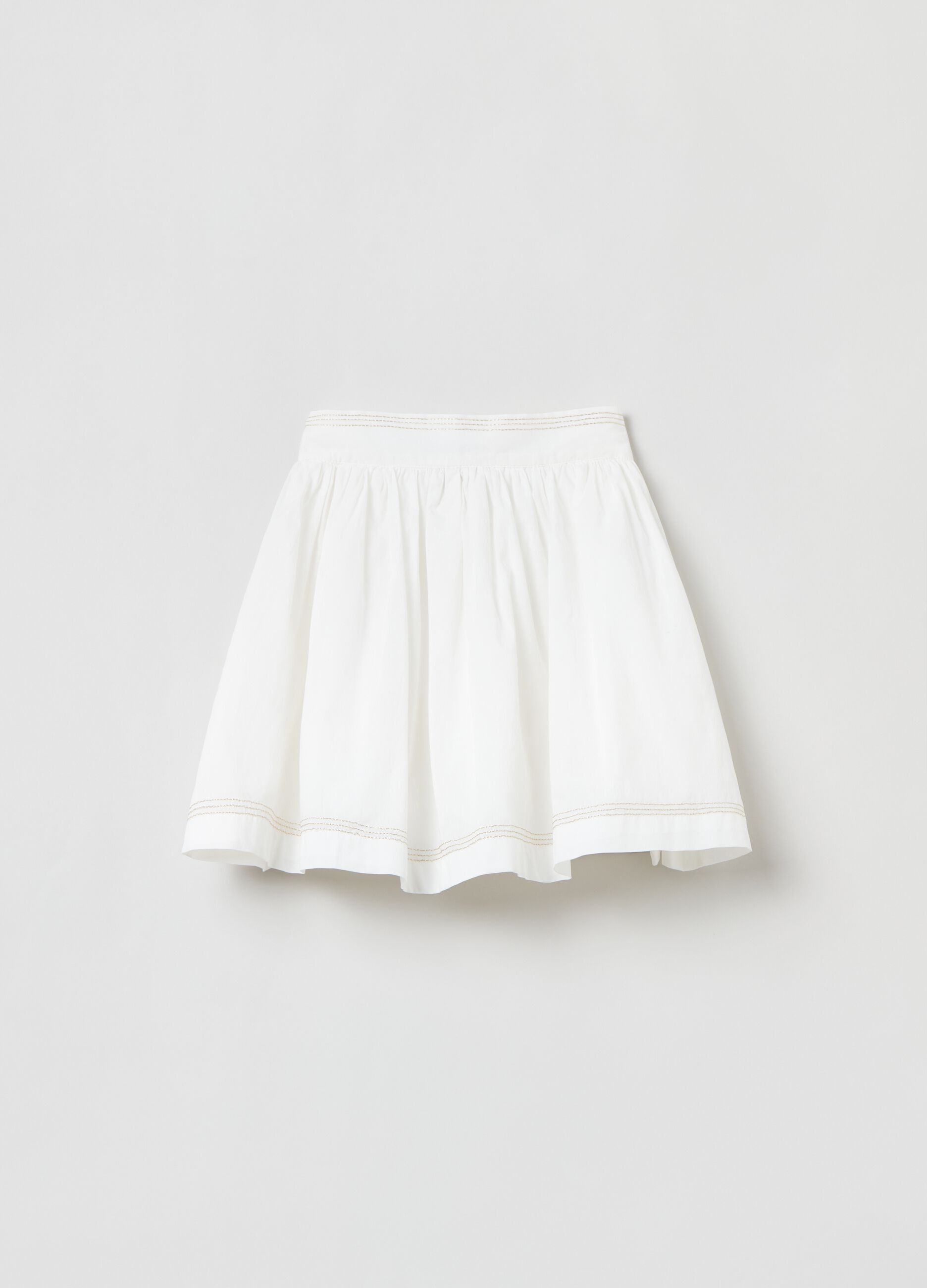Cotton skirt with lurex embroidery_0