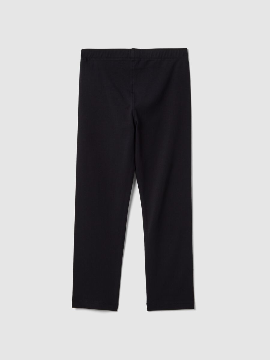 Leggings ajustados de mezcla de algod&oacute;n negro para ni&ntilde;a_4