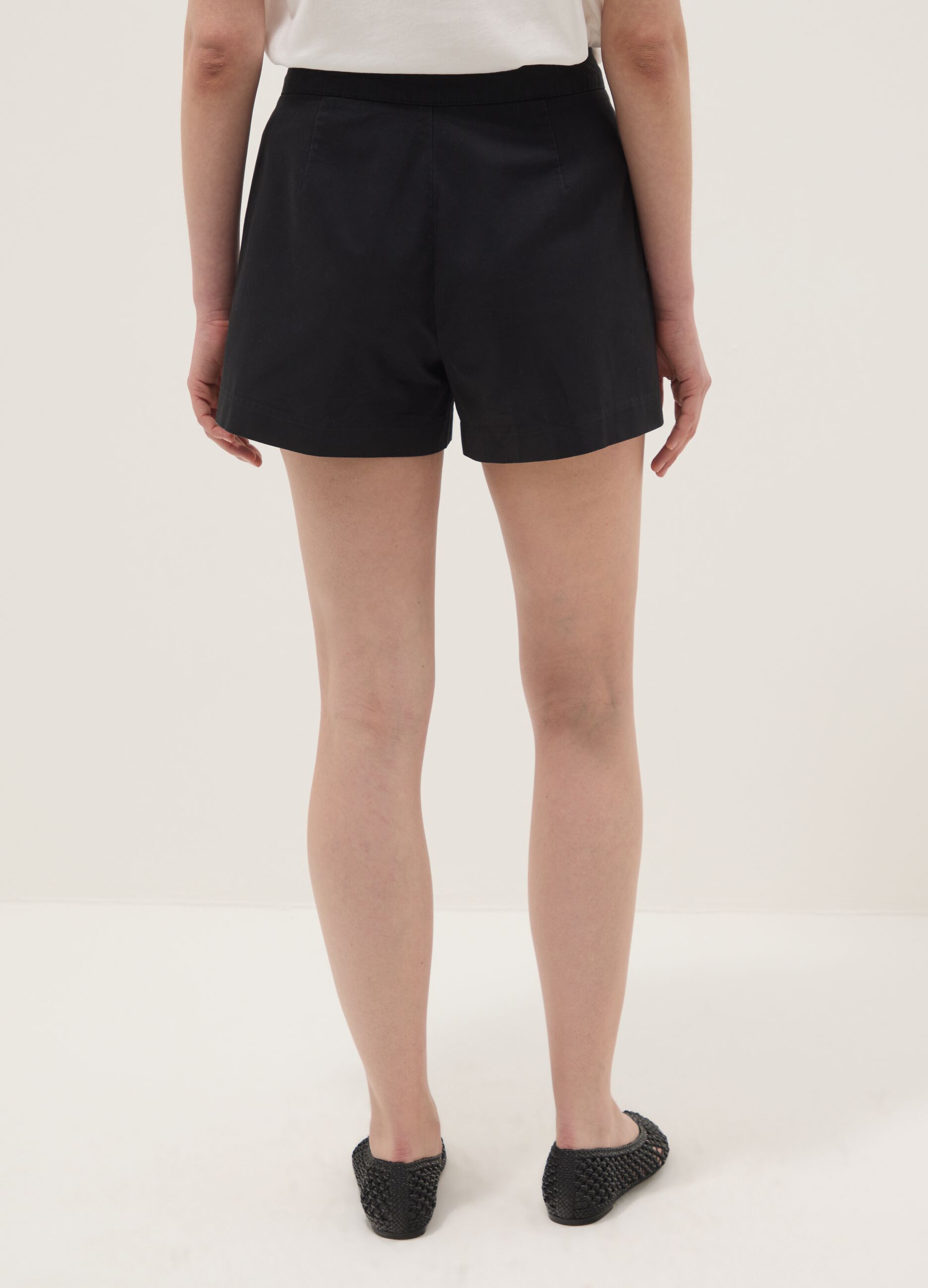 Black pure cotton shorts