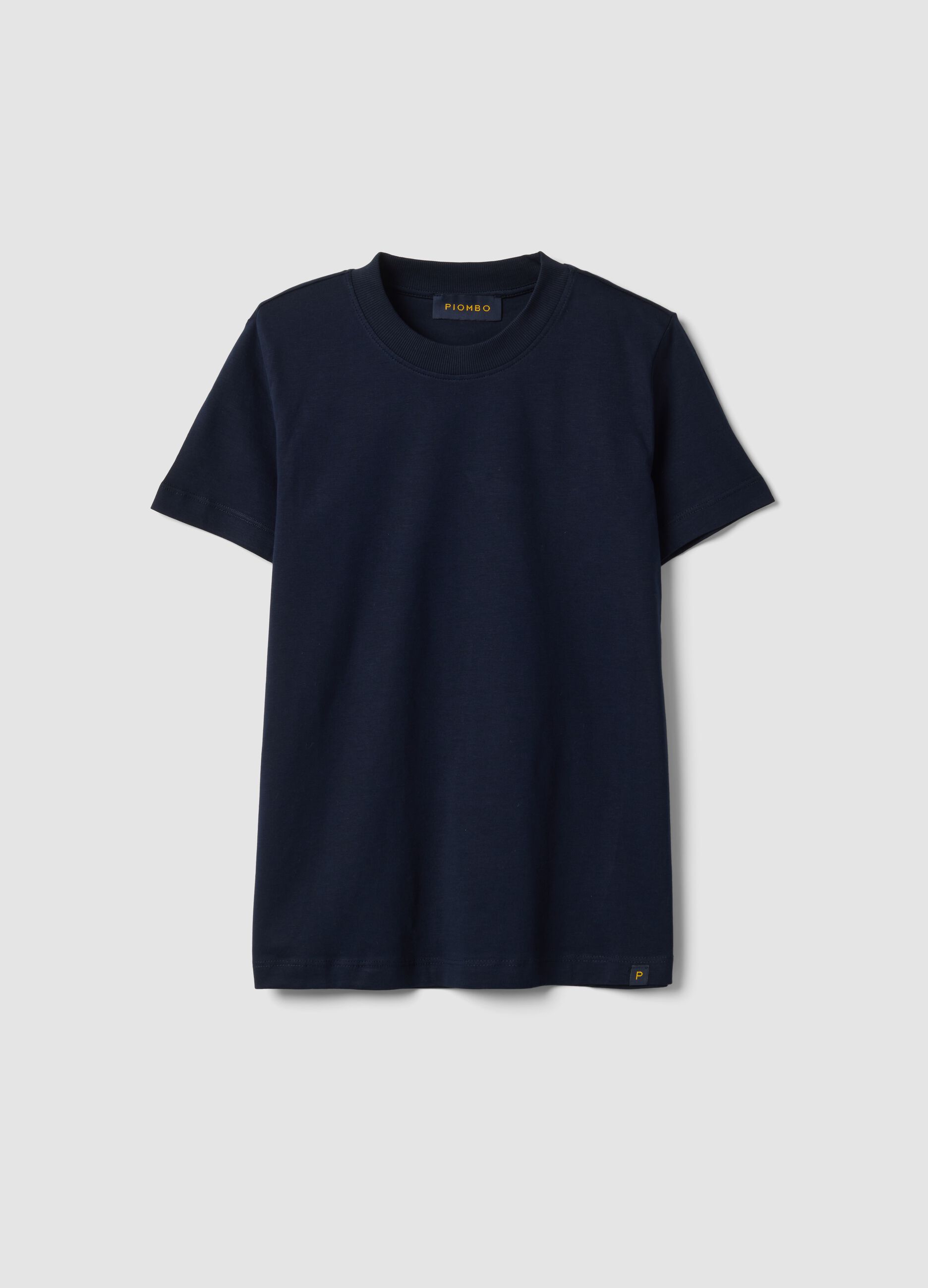 Camiseta azul de algod&oacute;n Supima de manga corta, corte regular