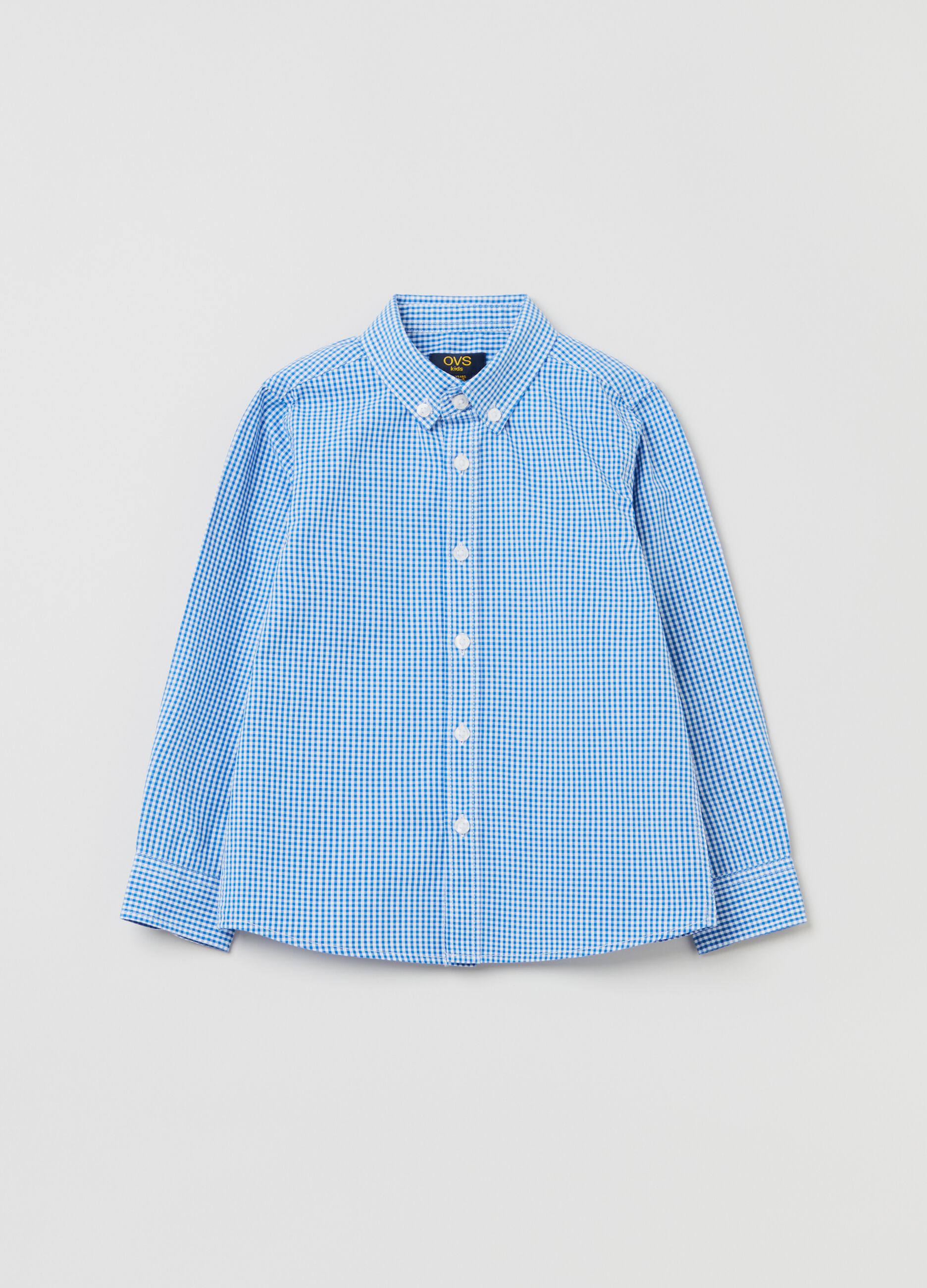 Button-down shirt in gingham cotton