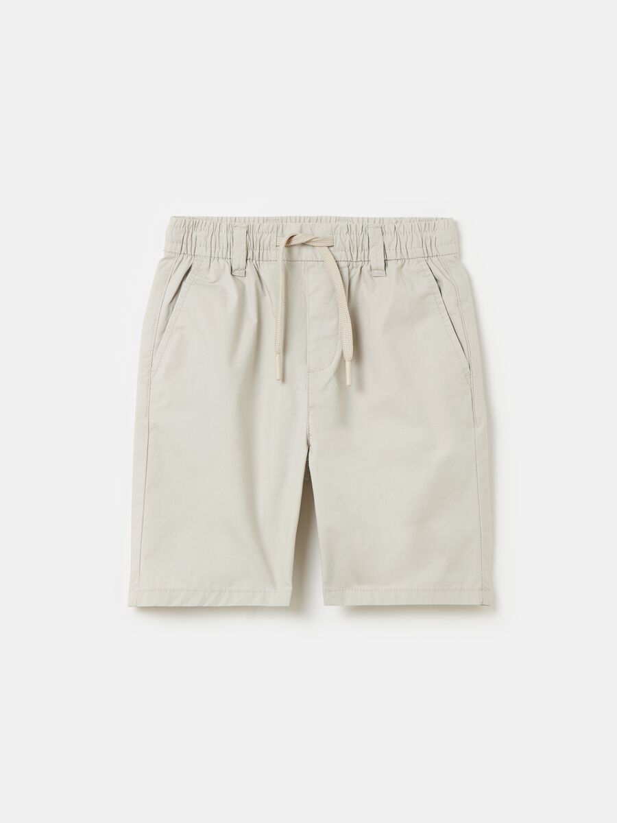 Shorts de algodón con cordón de ajuste_0