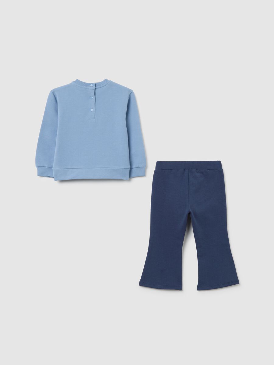 Multicolour cotton blend sweatshirt and trousers set for girls - regular fit_1