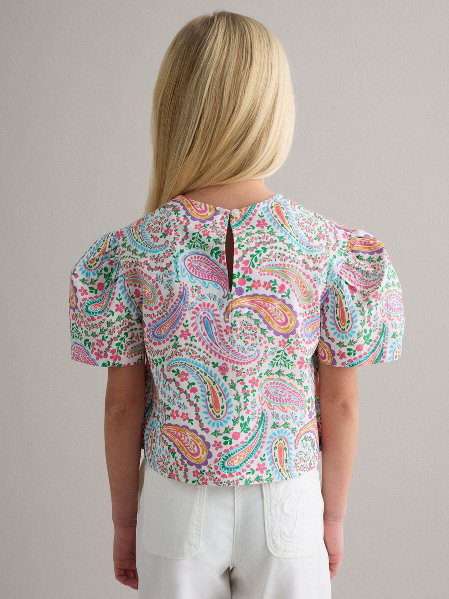 Girls' pure cotton multicolour regular fit shirt with pattern_1