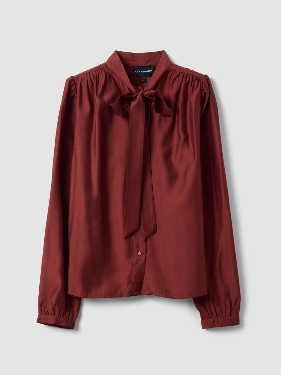 Rote Bluse aus Viskosemix mit Schluppe_0