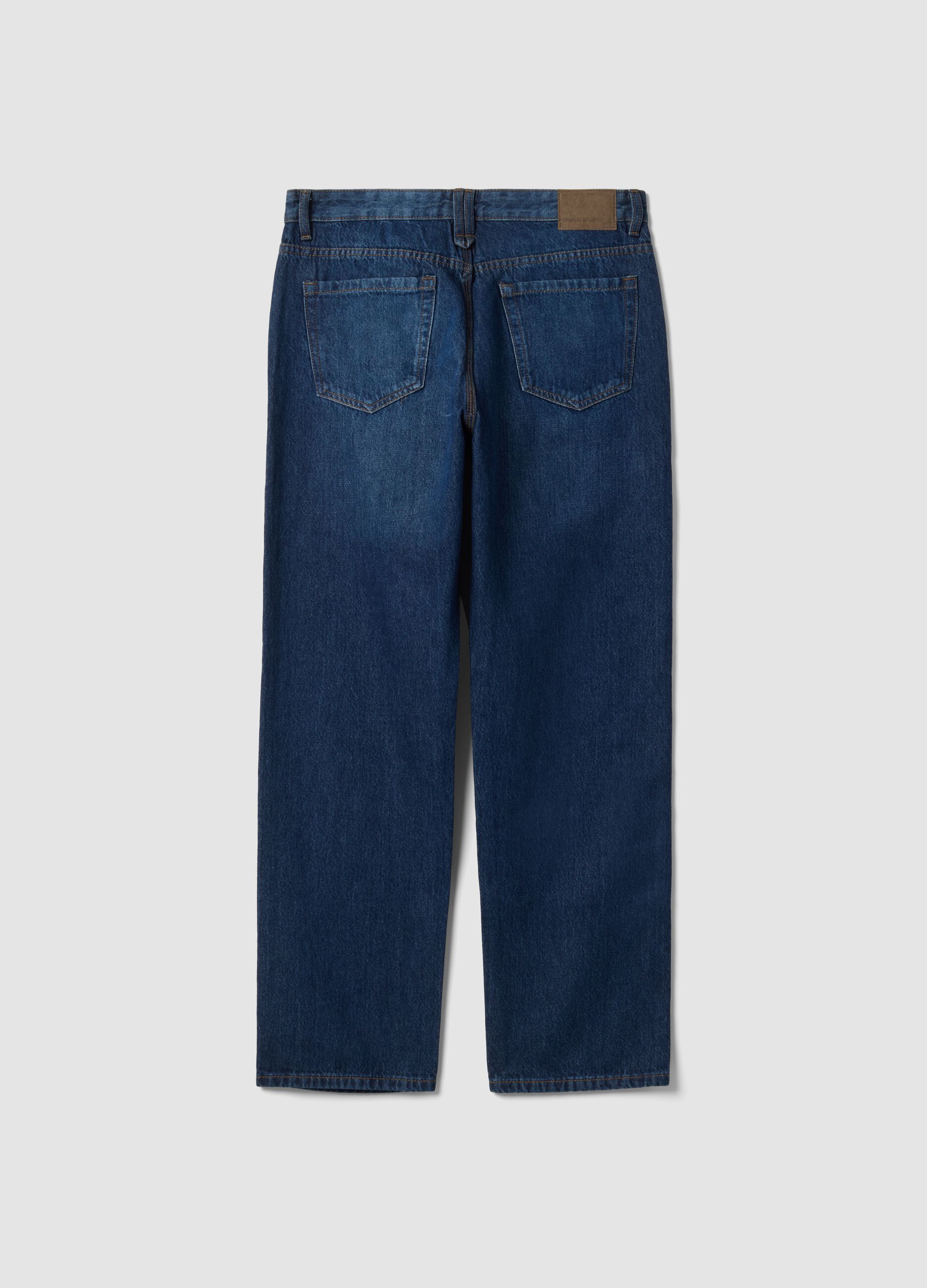 Jeans denim in puro cotone relaxed fit