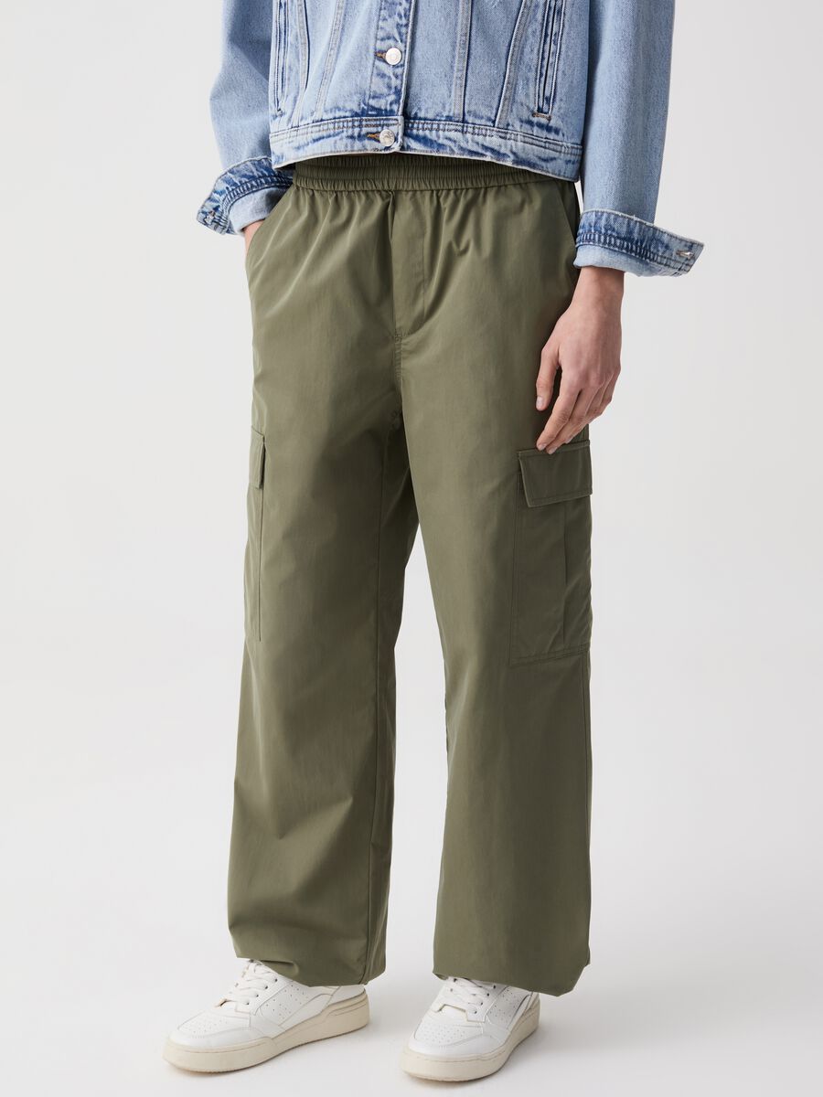 Cargo trousers in poplin_1