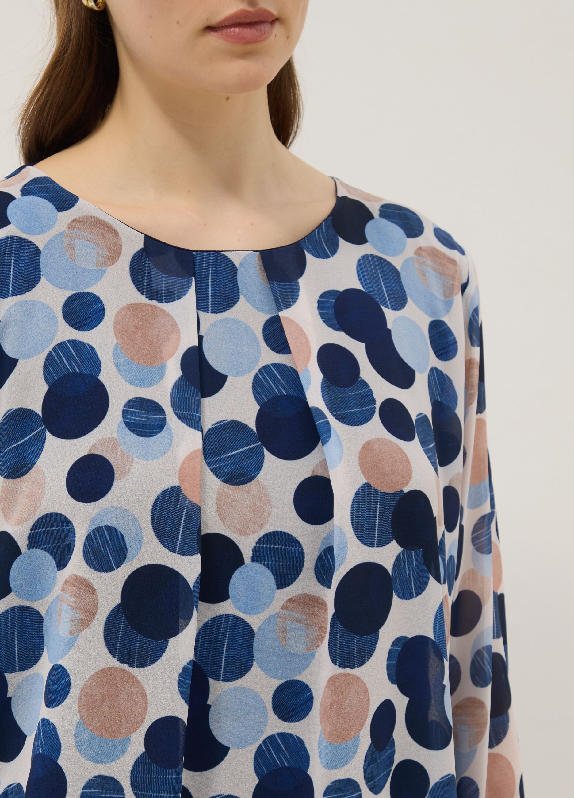 Mehrfarbiges Hemd mit Punkte-Print, Regular Fit