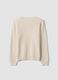 Beige oversized cotton-blend ribbed crew-neck top for boys_2
