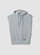 Grey cotton blend sleeveless hoodie regular fit_0