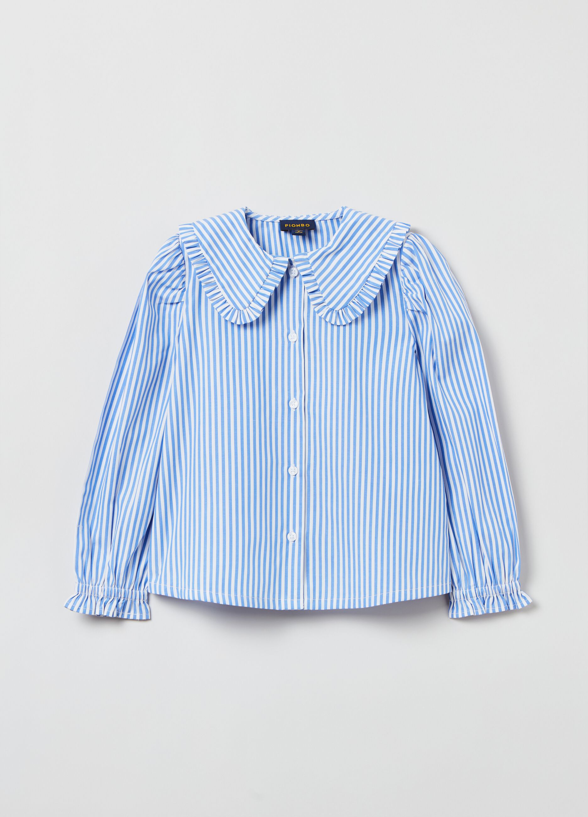 Cotton shirt with striped pattern_0