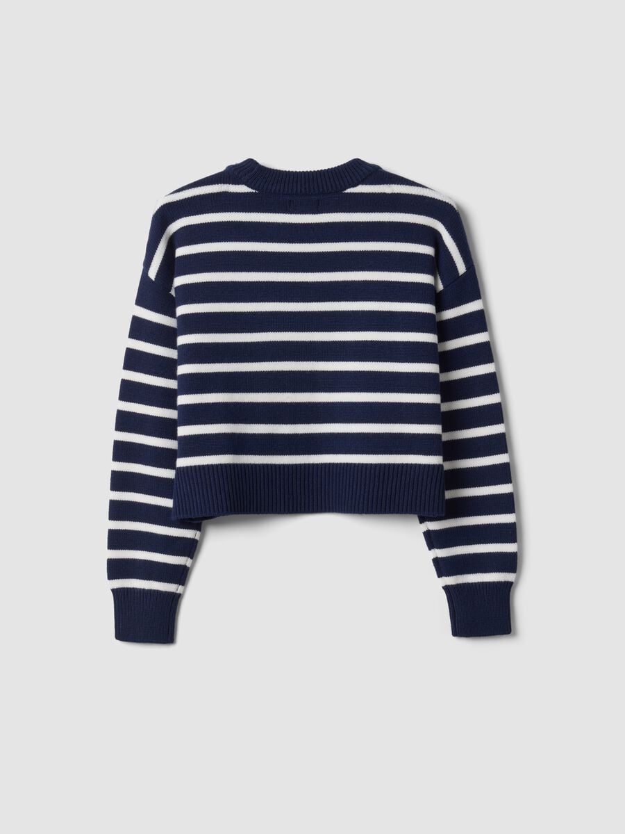 Blue striped viscose-blend crew-neck jumper_5