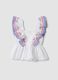 White pure cotton tank top with embroidered ruffle sleeves_4