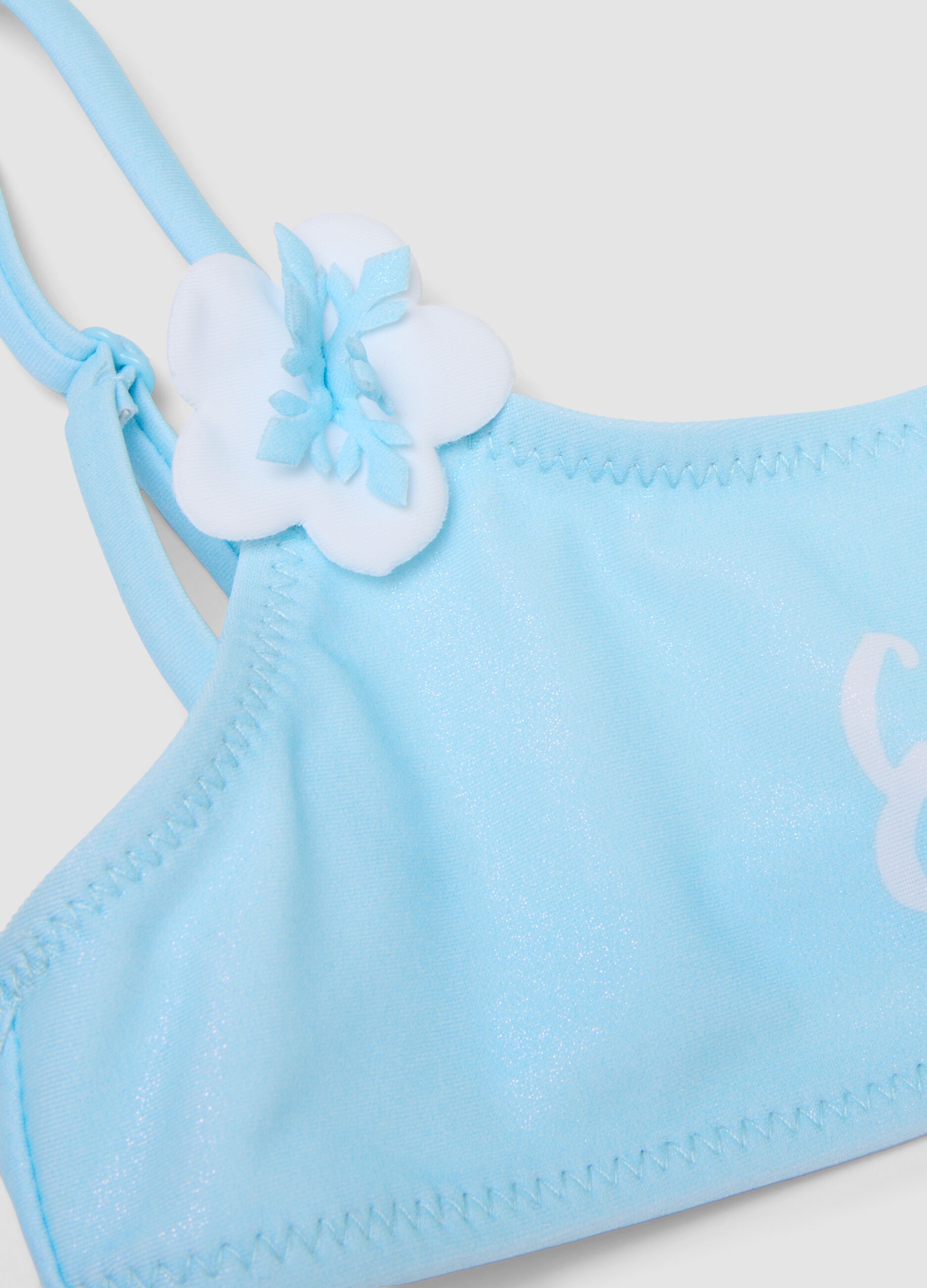 Blue stretch-fabric bikini