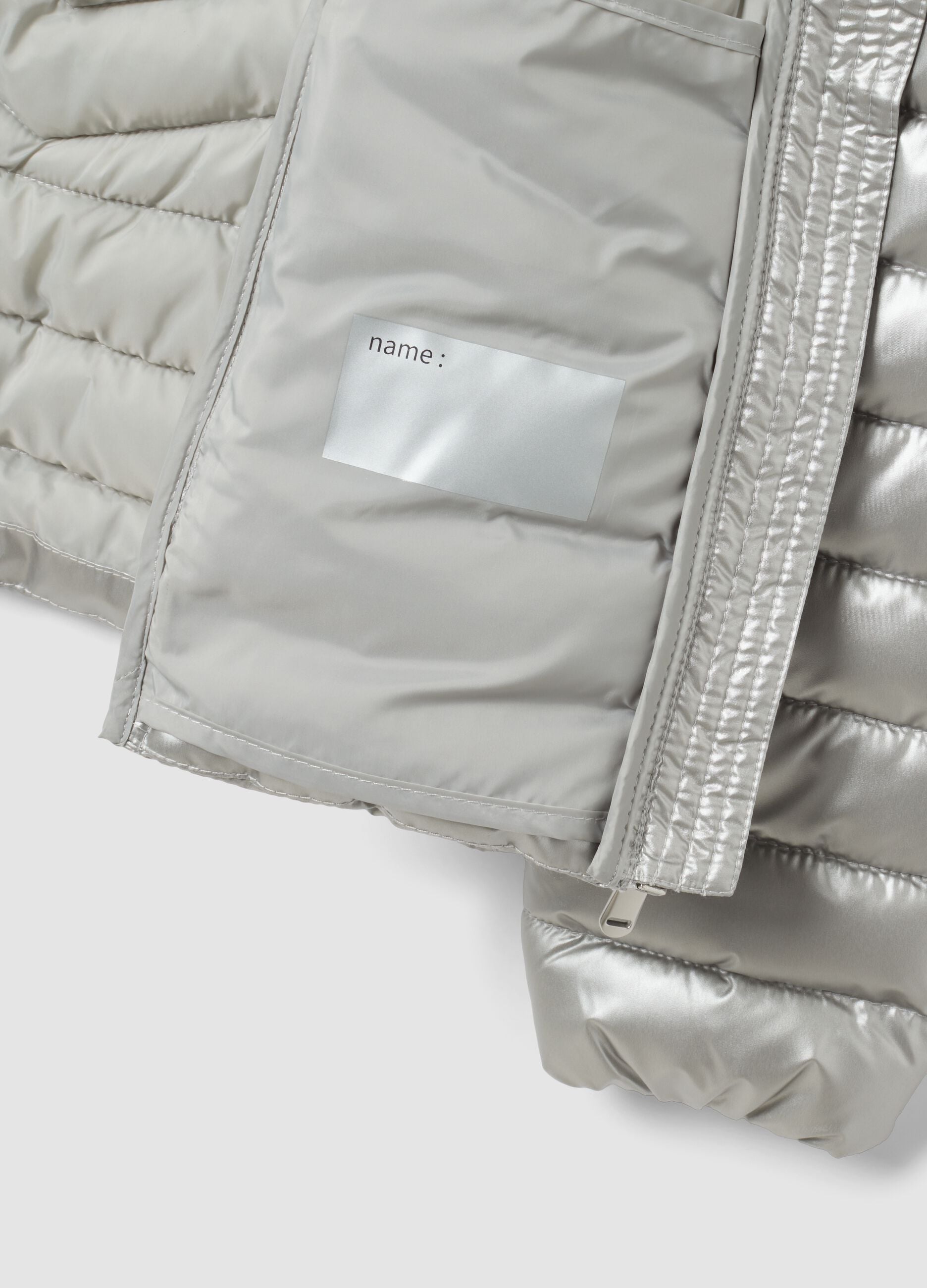 Casaco Ultralight acolchoado cinzento com capuz e fecho para rapariga