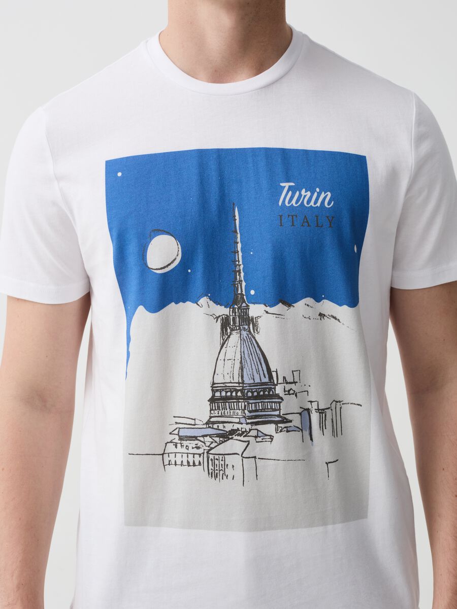 Cotton T-shirt with Turin print_2