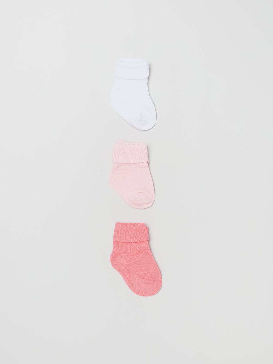 Three-pair pack stretch socks with fold_0