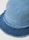 Girl's regular fit blue denim pure cotton bucket hat with fringes_1
