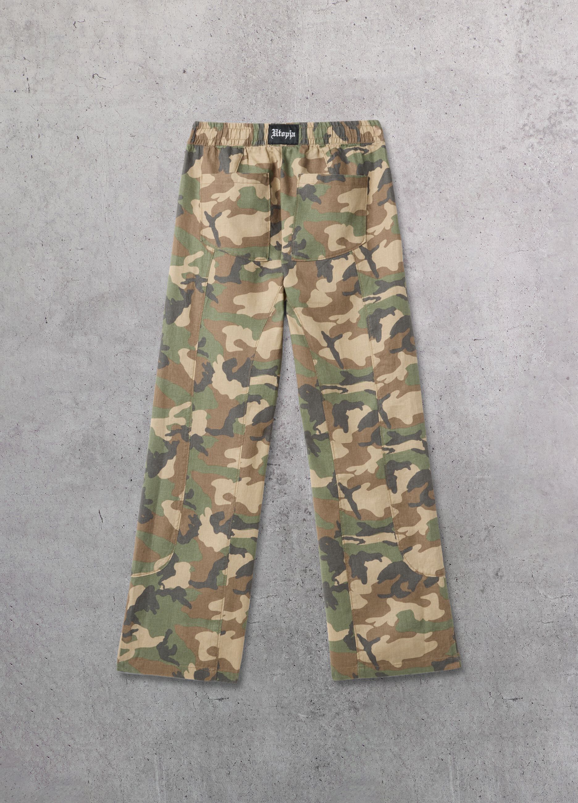 Camo &pi;&alpha;&nu;&tau;&epsilon;&lambda;ό&nu;&iota; wide leg &alpha;&pi;ό 100% &lambda;&iota;&nu;ό