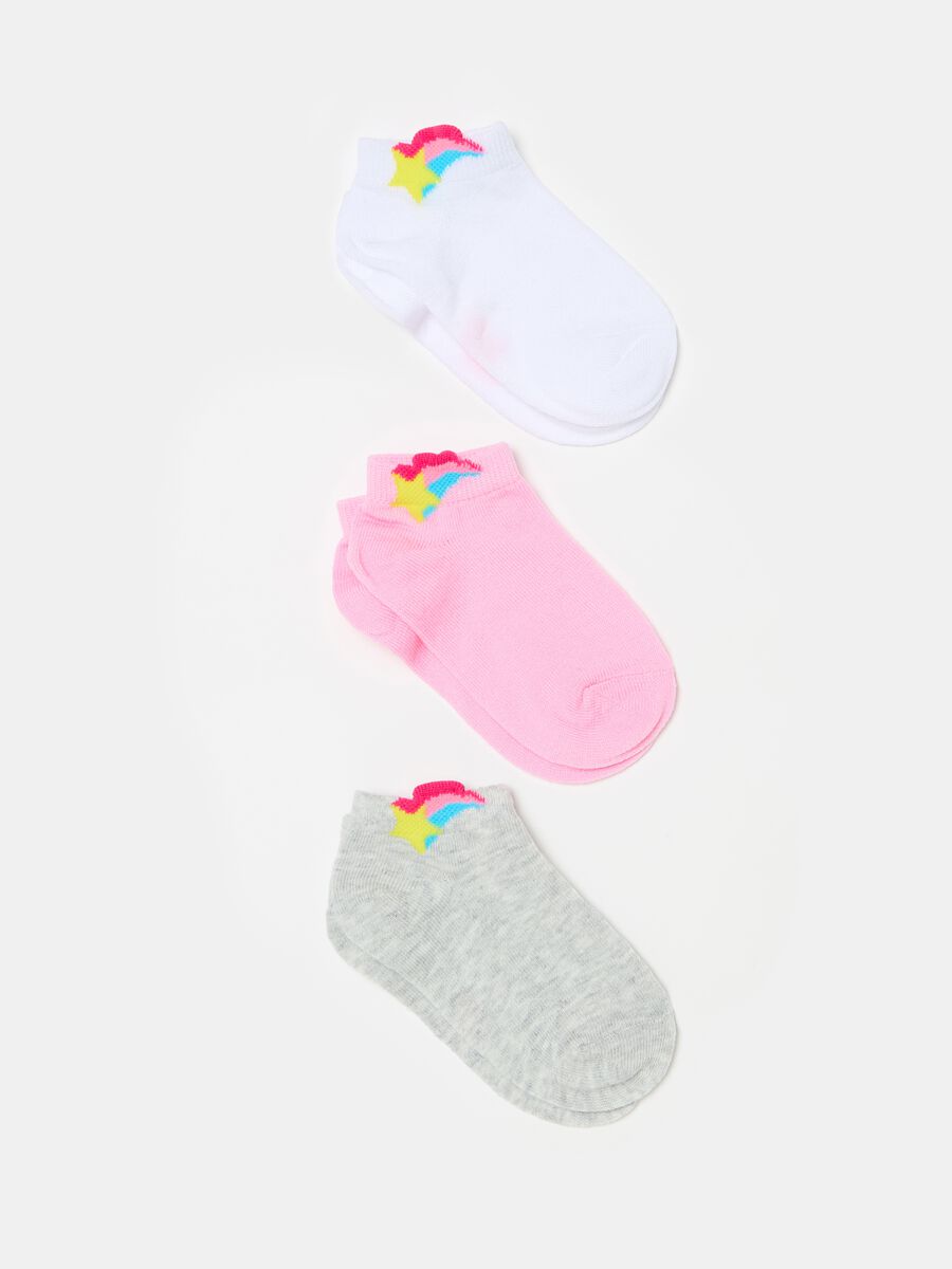 Three-pair pack socks in organic cotton with rainbow_0