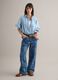 Blue baggy trousers in pure cotton_0