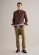 Brown pure linen long-sleeve shirt regular fit_1