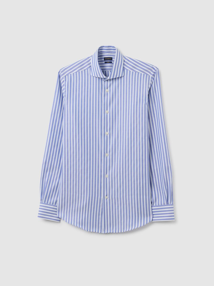 Slim fit pure cotton striped shirt_5