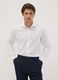 White slim-fit pure cotton twill shirt with French collar, non-iron_0