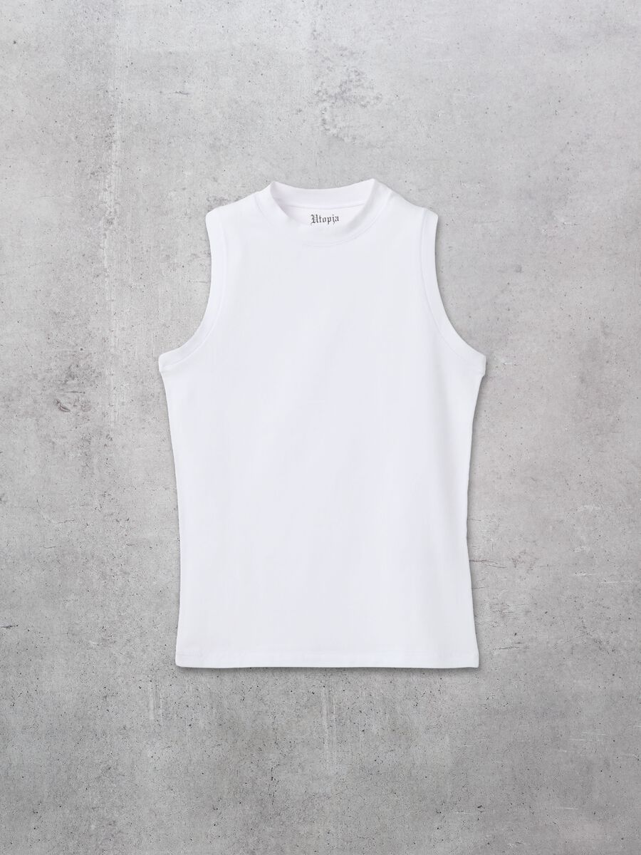 Mock Neck Tanktop Wei&szlig;_0