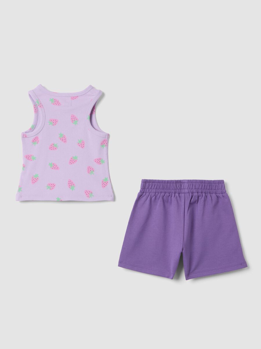 Purple Stretch Cotton Girls' Suit, Regular Fit_1
