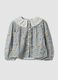 Camicia multicolor in pura viscosa con colletto ricamato_0