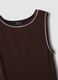 Abito marrone smanicato in cotone elasticizzato regular fit_5