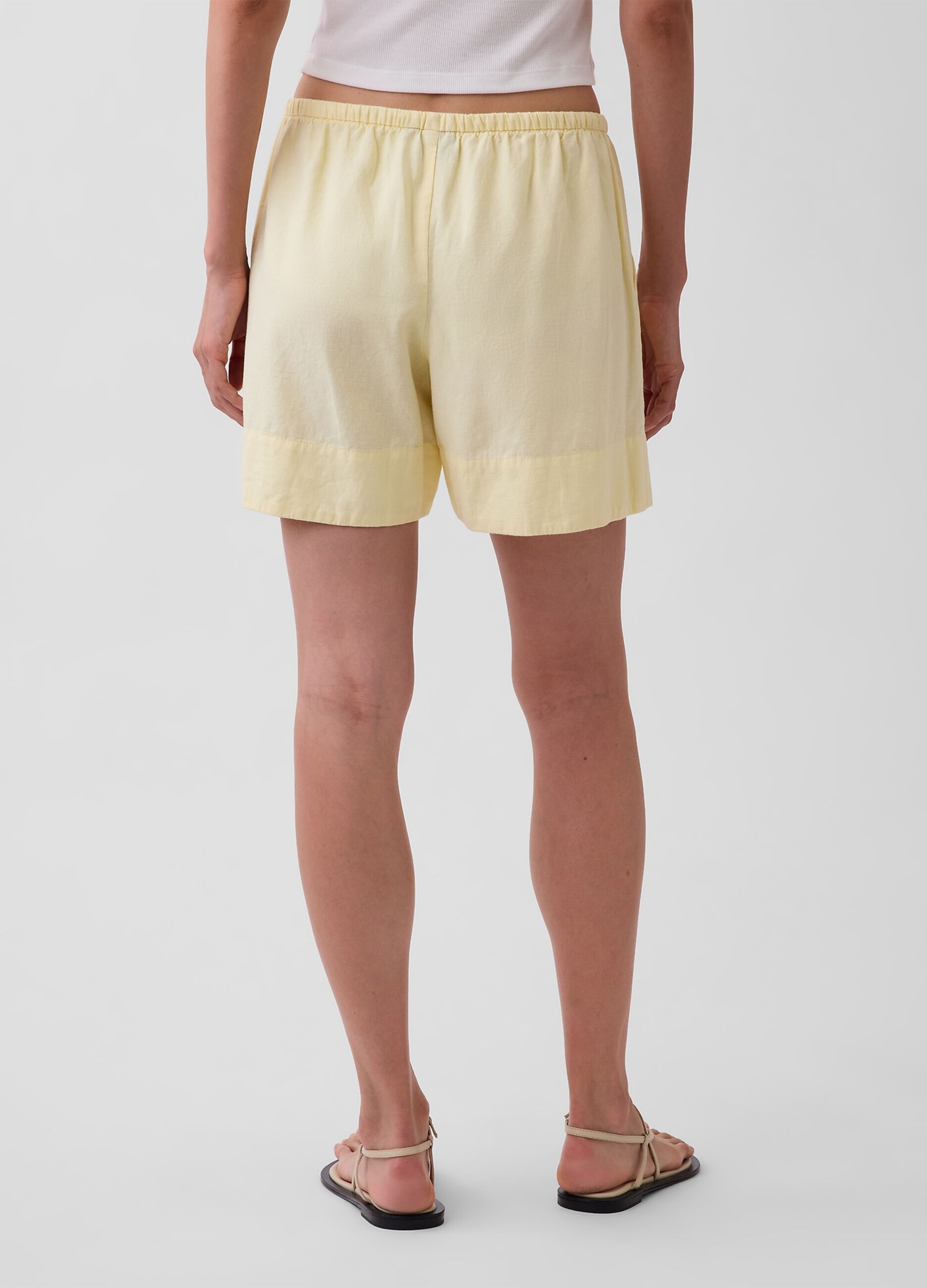 Linen-Blend Viscose Shorts